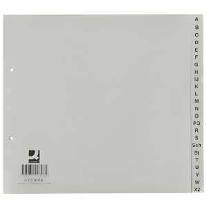 Register - A - Z, PP, ohne Index, A4, 21 cm hoch, 24 Blatt, grau