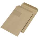 Versandtaschen - C4 , mit Fenster, sk 90 g/qm, braun, 250 Stück