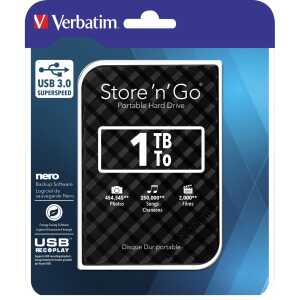 VERBATIM Festplatte Store n Go USB 3.0 SuperSpeed - 1TB, schwarz