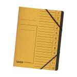 Falken Ordnungsmappe f.A4 Karton 1-12 gelb, 12...