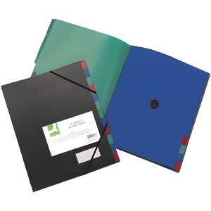 Q-Connect Ordnungsmappen - mit 12 Fächern, schwarz