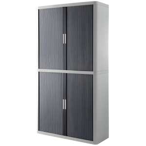 Rollladenschrank easyOffice 2-Meter Schrank 4 Fachböden grau/anthrazit