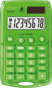 Taschenrechner grün REBELL RE-STARLETG BX Solar/Batterie