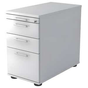 Standcontainer - 42,8 x 76 x 80 cm, 2 Schübe, Relinggriff, Weiß