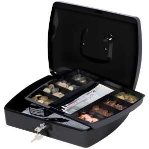 Q-Connect Geldkassette - 325 x 235 x 85 mm, schwarz