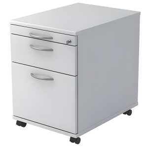 Rollcontainer - 42,8 x 59 x 58 cm, 1 Schub, Bogengriff, Weiß