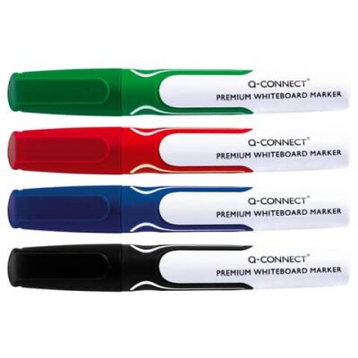 Q-Connect Whiteboard Marker Premium - 3 mm, 4-er Pack sortiert