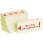 Haftnotizen "Bitte hier unterschreiben" - 75 x 35 mm, 5x 100 Blatt