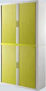 Rollladenschrank easyOffice 2-Meter Schrank, 4 Fachböden, weiß/grün