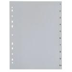 Zahlenregister - 0 - 10, PP, A4, 11 Blatt, grau