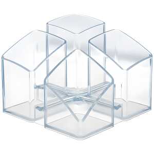 HAN Schreibtisch-Köcher SCALA - 4 Fächern, transparent-klar
