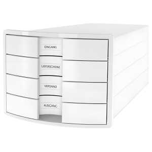 HAN Schubladenbox IMPULS - A4/C4, 4 geschlossene Schubladen, weiß