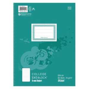 Ursus Basic Collegeblock - A4, 80 Blatt, 70 g/qm, 9mm liniert