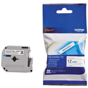 Brother Schriftbandkassette P-touch 12 mm x 4 m (B x L) weiß schwarz