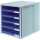 Schrankset grau/blau A4 5 Schübe offen Außenmaß: B275xT330XH320mm