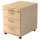 Rollcontainer - 42,8 x 59 x 58 cm, 3 Schübe, Bogengriff, Ahorn