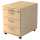 Rollcontainer - 42,8 x 59 x 58 cm, 3 Schübe, Bogengriff, Ahorn