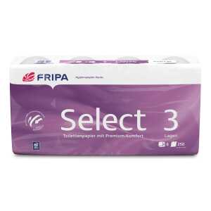 Fripa Toilettenpapier Select 3-lagig hochweiß 250 Bl./Rl. 8 Rl./Pack.