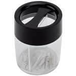 Büroklammernspender, rund - schwarz/transparent, Ø 58 x 72 mm Höhe