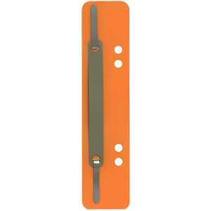 Heftstreifen Kunststoff, kurz - Deckleiste Metall, orange, 25 Stück
