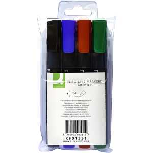 Q-Connect Flipchartmarker - 2 - 3 mm, 4-er Pack
