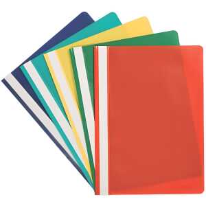 Q-Connect Schnellhefter - A4, 250 Blatt, PP, 5 Stück farbig sortiert