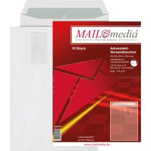 MAILmedia Adressfeld-Versandtasche B4, mit Fenster, weiß (8710823)