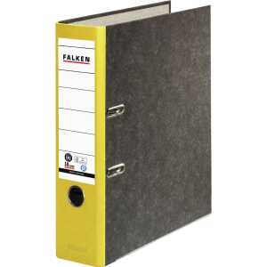 Falken FALKEN Recycling-Wolkenmarmor-Ordner A4, gelber Rücken 80mm