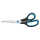 Schere Easy Grip, rostfrei, gebogen, asymmetrisch, blau/sw, 21 cm