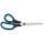 Schere Easy Grip, Linkshand, rostfrei, gebogen, blau/sw, 21 cm