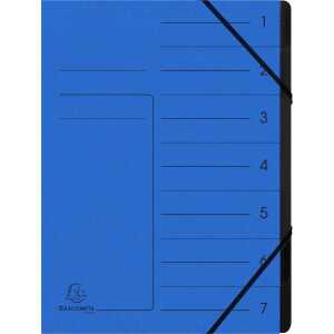 Exacompta EXACOMPTA Ordnungsmappe - 7 Fächer, A4, Karton, blau