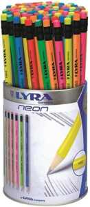 Bleistift HB Neon sort. LYRA L1293960 m.Radierer