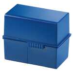 HAN Karteibox DIN A7 quer - für 300 Karten mit Stahlscharnier, blau