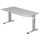 Schreibtisch C-Fuß - 160 x 65-85 x 80 cm, Grau/Silber