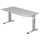Schreibtisch C-Fuß - 160 x 65-85 x 80 cm, Grau/Silber