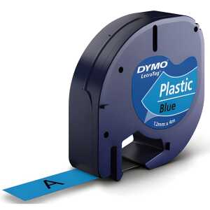 DYMO® Schriftbandkassette 12 mm x 4 m (B x L) blau schwarz