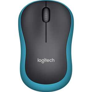 LOGITECH Maus M185 Wireless Optisch schwarz/blau