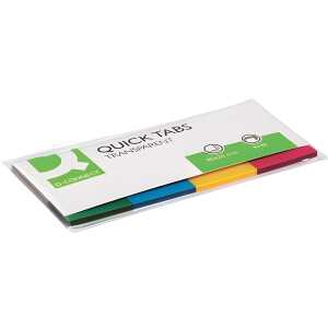 Q-Connect Haftmarker Transparent - 25 x 45 mm, 4 x 40 Streifen