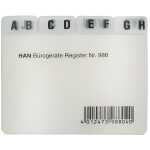 HAN Register A - Z, DIN A8 quer, 12-teilig, für Karteibox, grau