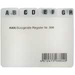 HAN Register A - Z, DIN A8 quer, 12-teilig, für Karteibox, grau