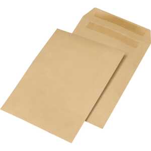 Versandtaschen B4, ohne Fenster, gummiert, 110 g/qm, braun 250 Stück