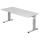 Schreibtisch C-Fuß - 180 x 65-85 x 80 cm, Weiß/Silber