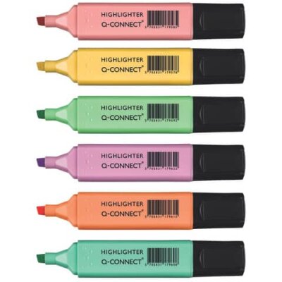 Textmarker 6ST pastell sortiert Q-CONNECT KF17963 1,5-2mm