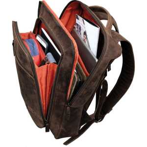 Laptoprucksack Business JESTER braun PRIDE & SOUL Leder 31x40x13,5cm