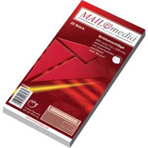 Briefumschläge DIN lang mit Fenster, haftklebend, 80 g/qm, 25 Stück