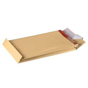 Faltentaschen B4, ohne Fenster, 20 mm-Falte, 130 g/qm, braun, 10 Stück