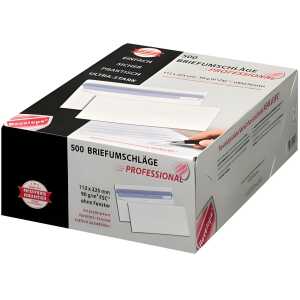 Briefumschlag Revelope 112 x 225 mm o. Fenster weiß, 90 g/qm 500 Stück