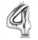 Folienballon Zahl 4 silber 2798401 / 9906289 86cm