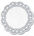 DEMMLER Spitzenpapier Rose weiß 12cm 12St rund