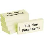 BIZSTIX Haftnotizen "Für das Finanzamt " - 75 x 35 mm, 5x 100 Blatt